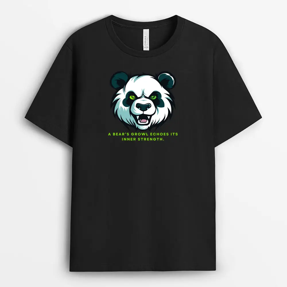 A Bears Growl Echoes Its Inner Strength Hyeinxtee T-Shirt - Black