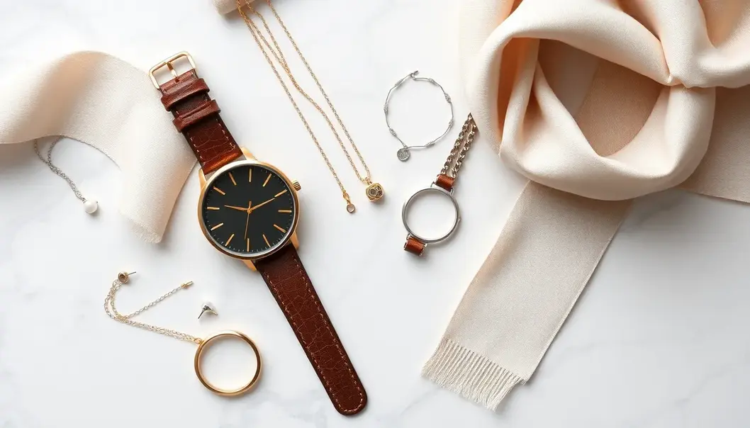 Minimalist luxury accessories showcasing elegance through simplicity.