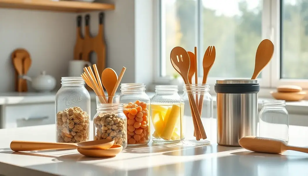 Eco-friendly kitchenware made from sustainable materials.