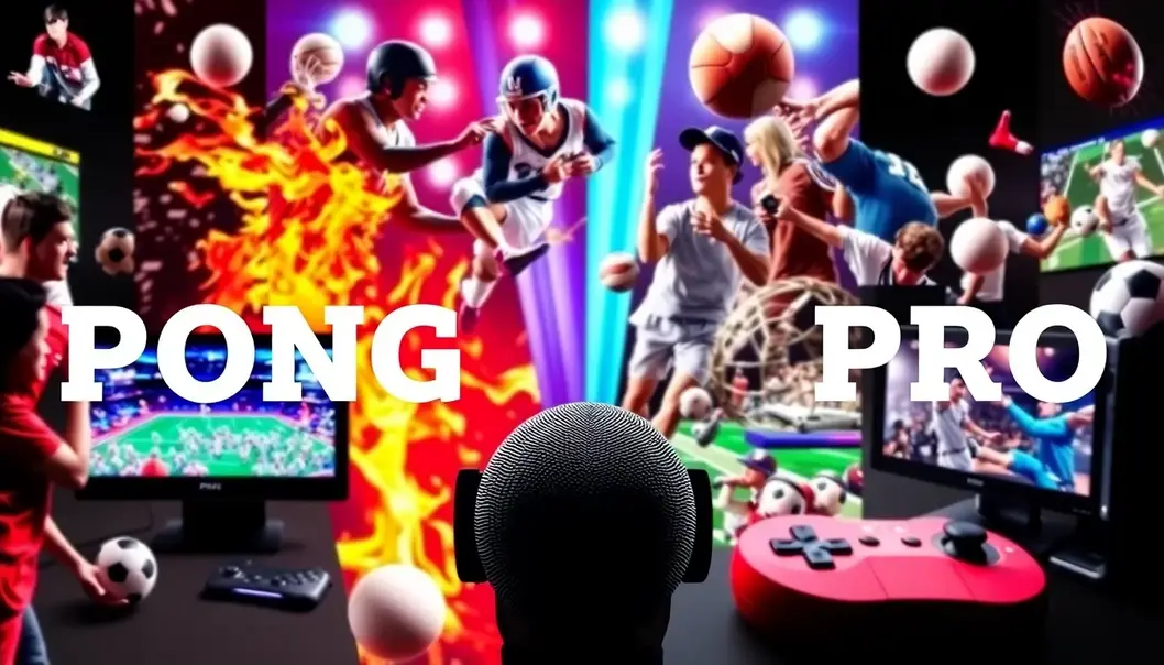 Collage showing the transformation of sports video games over the decades.